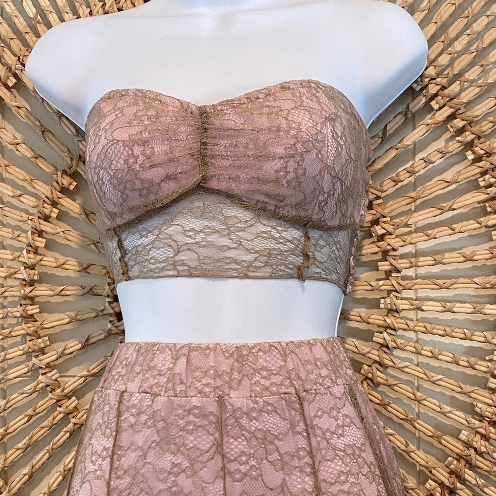 Free People Shape Of You Maxi Skirt Set New without tag Size XS Sandy Pink Combo - Picture 4 of 13